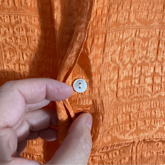 Talbots size 14 100% silk sleeveless top, orange, summer, lightweight, office - Picture 3 of 9